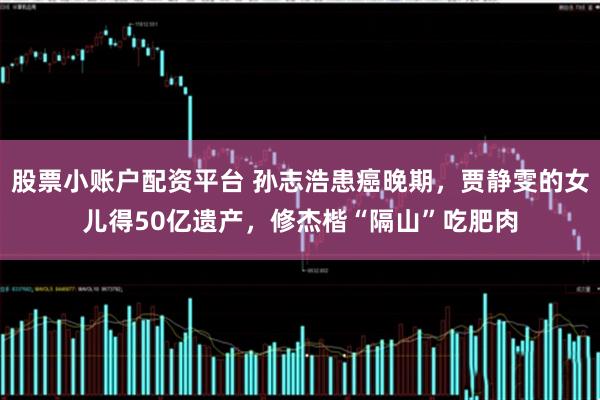 股票小账户配资平台 孙志浩患癌晚期,贾静雯的女儿得50亿遗产,修杰楷“隔山”吃肥肉